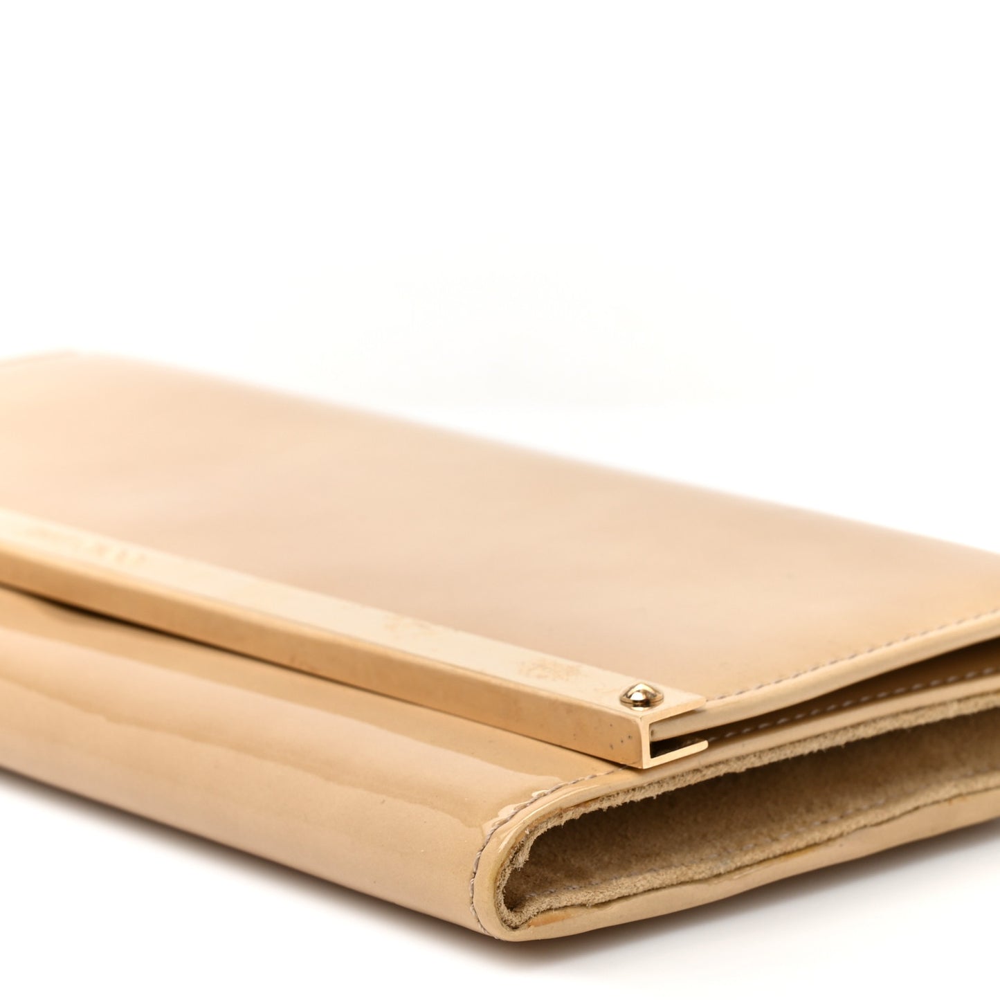 Patent Suede Milla Wallet on Chain Nude