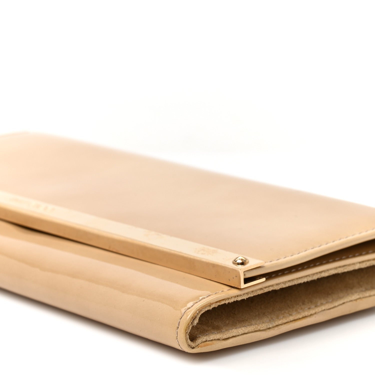Jimmy Choo Patent Suede Milla Wallet on Chain Nude 9 of 12