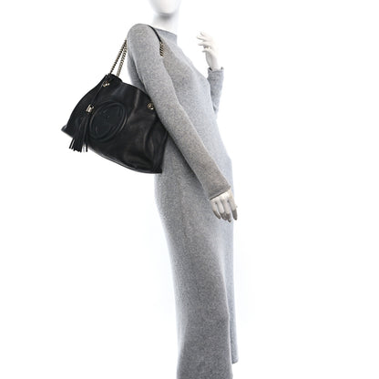 Gucci Pebbled Calfskin Medium Soho Chain Shoulder Bag Black 2 of 10