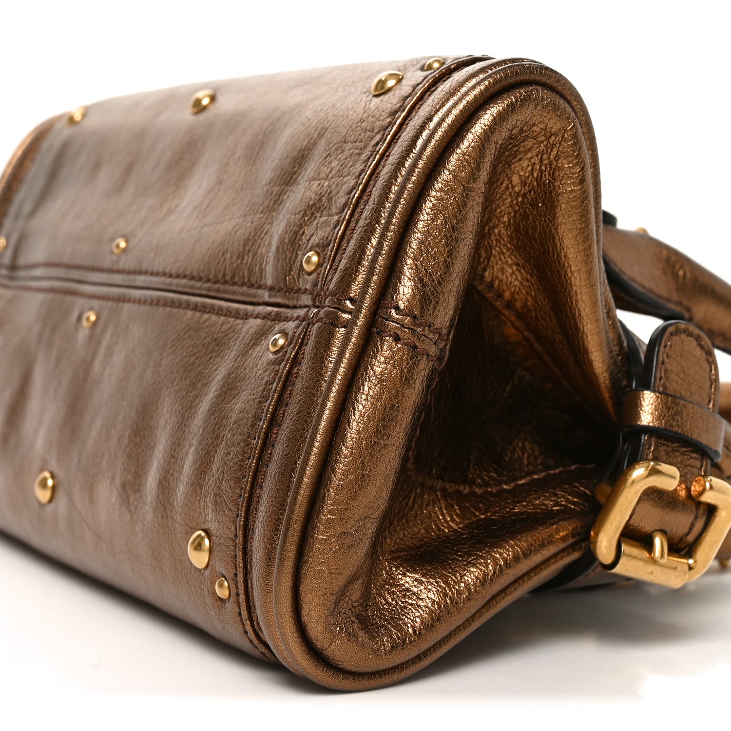 Chloe Metallic Calfskin Small Paddington Satchel Golden Brown 9 of 9