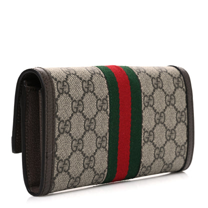 Gucci GG Supreme Monogram Web Ophidia Continental Wallet Brown 3 of 8