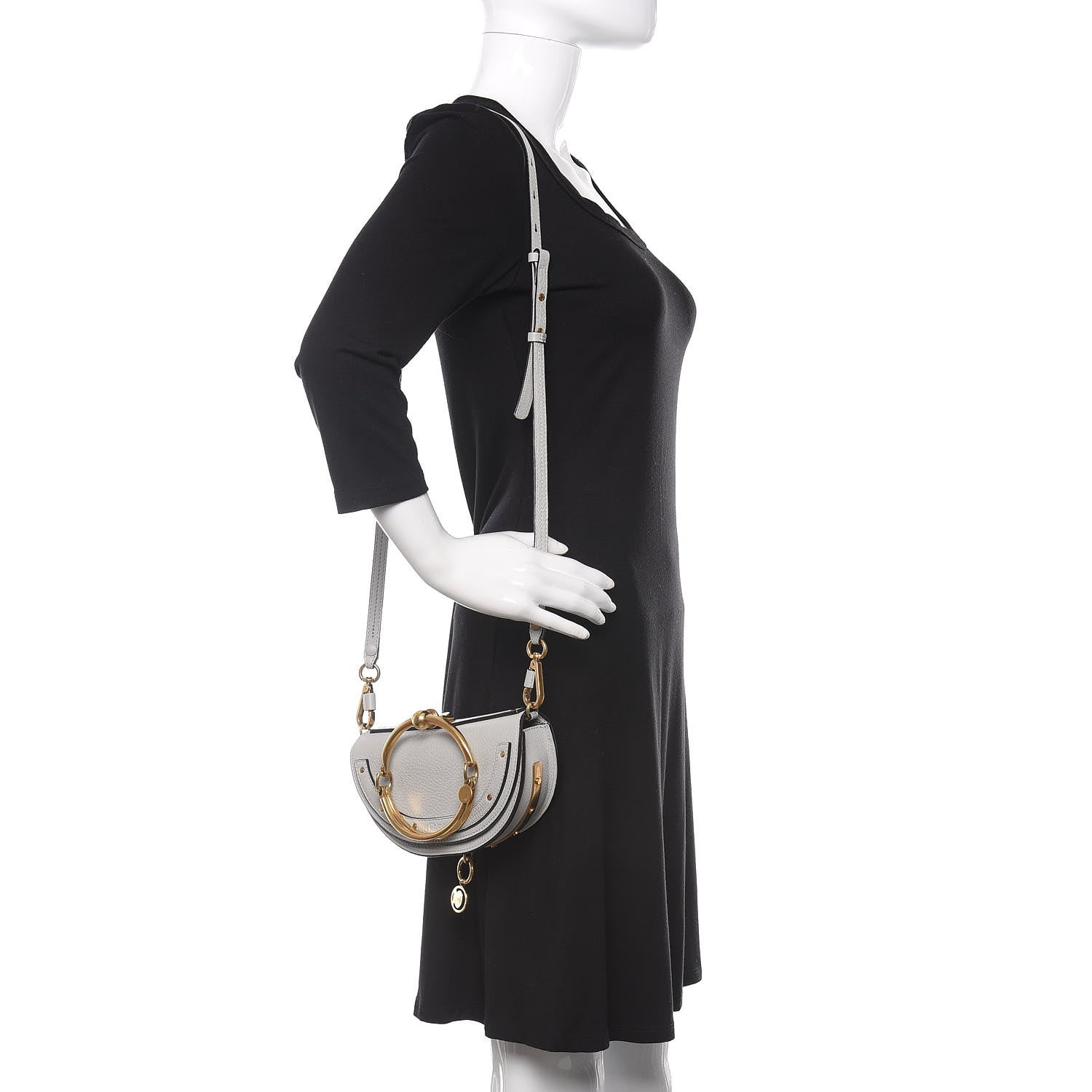 Chloe Calfskin Small Nile Bracelet Minaudiere Bag Airy Grey 2 of 16