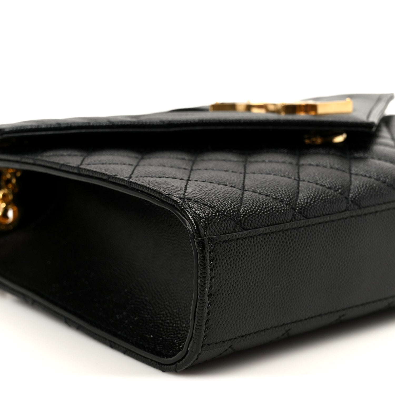 Saint Laurent Grain De Poudre Textured Mixed Matelasse Triquilt Medium Monogram Satchel Black 10 of 11