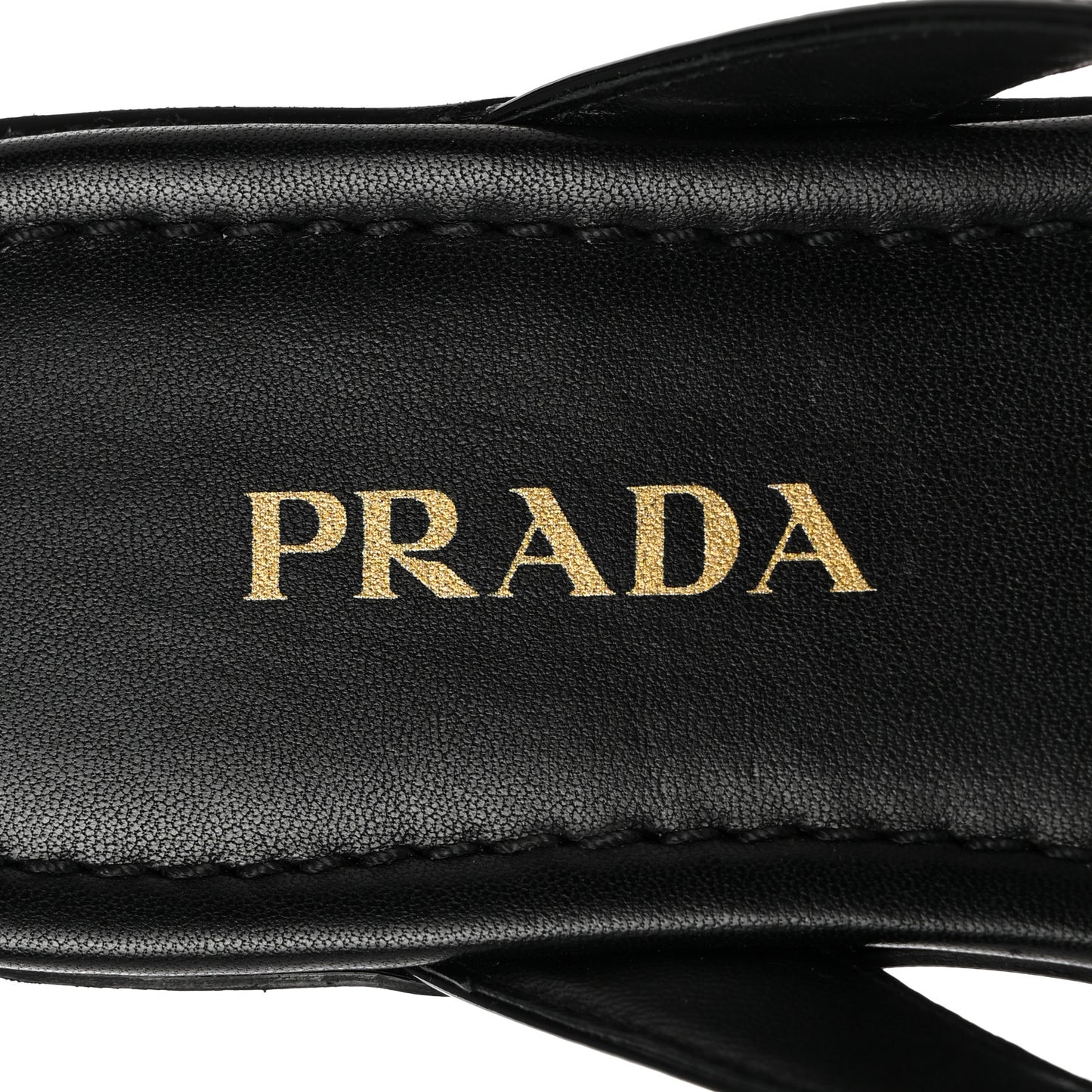Patent Calfskin Logo Thong Sandals 39 Black