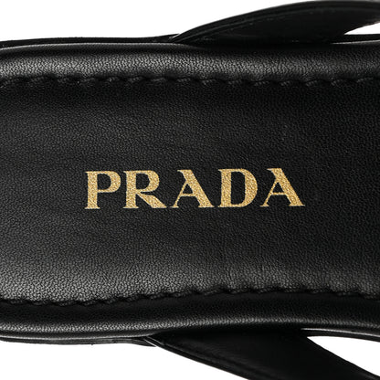 Prada Patent Calfskin Logo Thong Sandals 39 Black 6 of 10