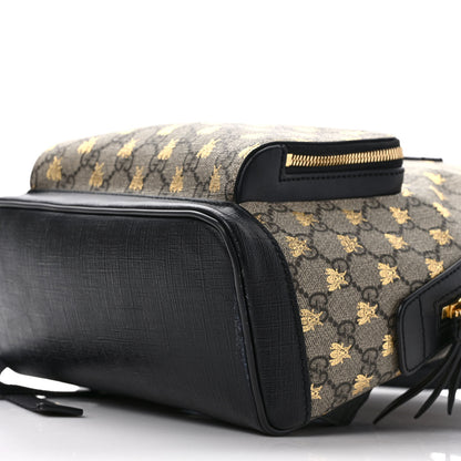 Gucci GG Supreme Monogram Bees Print Small Day Backpack Beige Oro Black 9 of 10