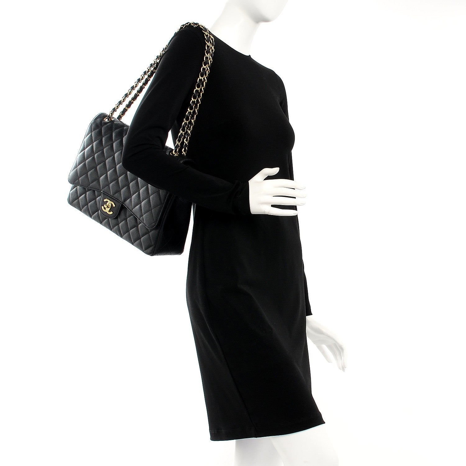 Chanel Caviar Quilted Maxi Double Flap Black 2 of 7