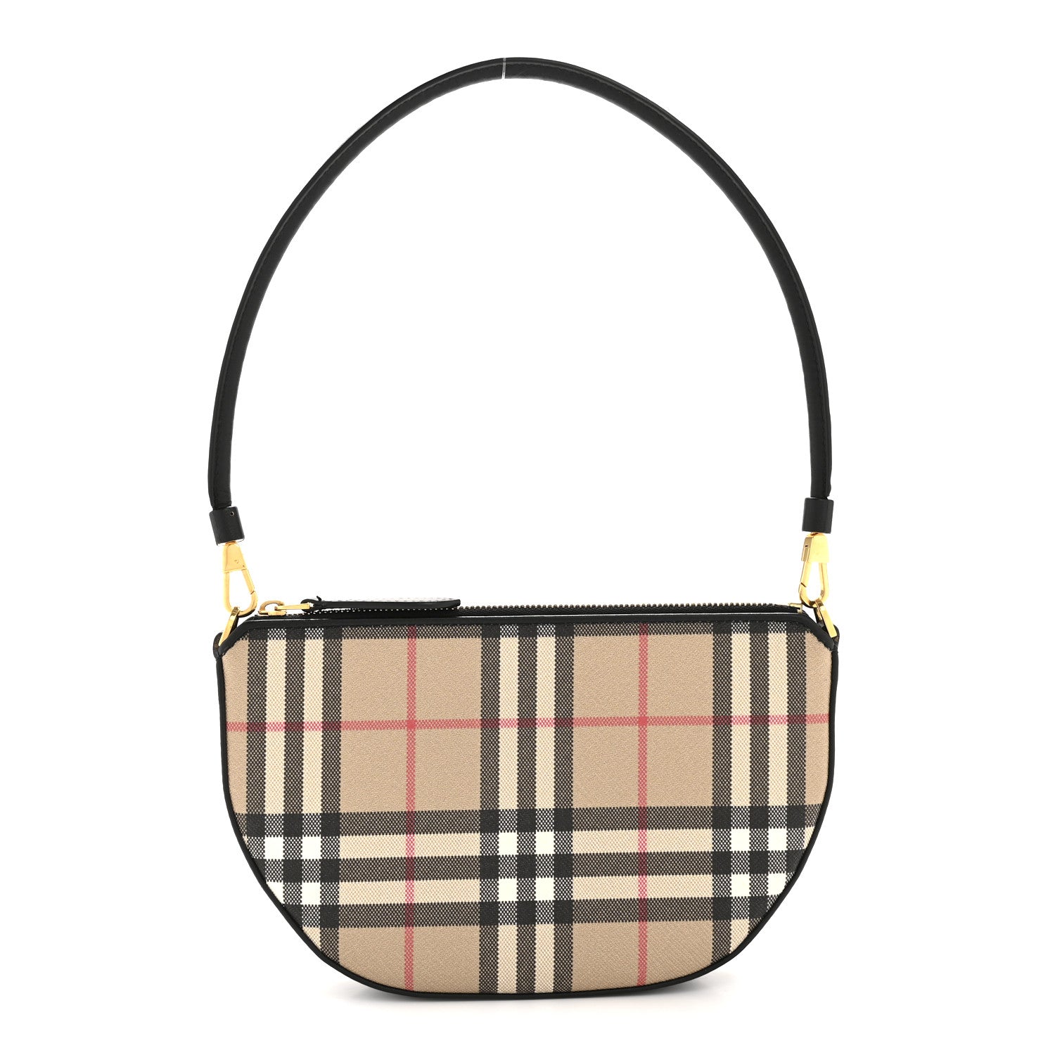 Burberry Vintage Check Calfskin Olympia Slim Pouch Archive Beige