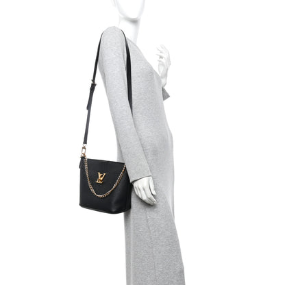 Louis Vuitton Calfskin Lock and Walk Bucket Black 2 of 7