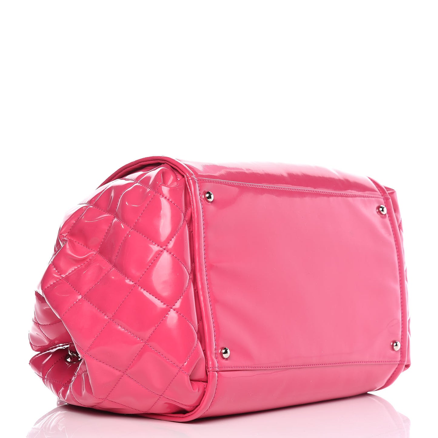 Vinyl Lipstick Ligne Accordion Tote Pink