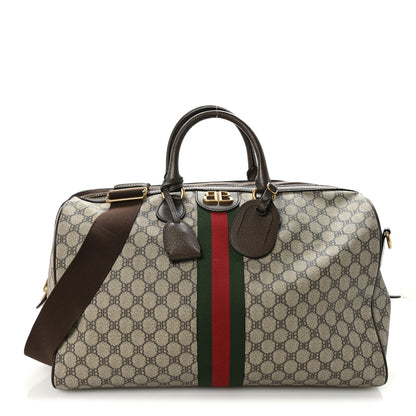 Gucci X BALENCIAGA BB Supreme Monogram Web Medium Ophidia Carry-On Duffle Bag Beige New Acero 1 of 9