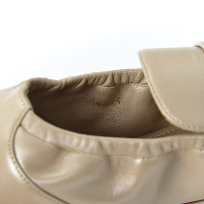 Chanel Laminated Lambskin Womens Quilted Elastic CC Moccasin Loafers 36.5 Beige 10 of 11