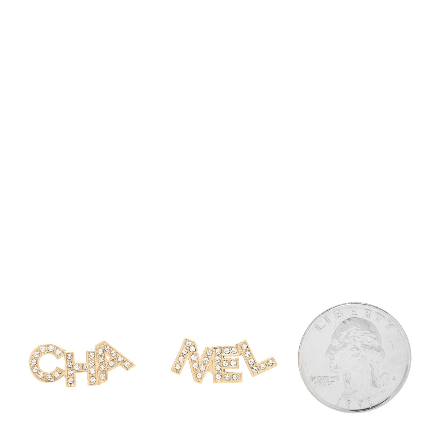Crystal Pearl Signature Stud Earrings Gold