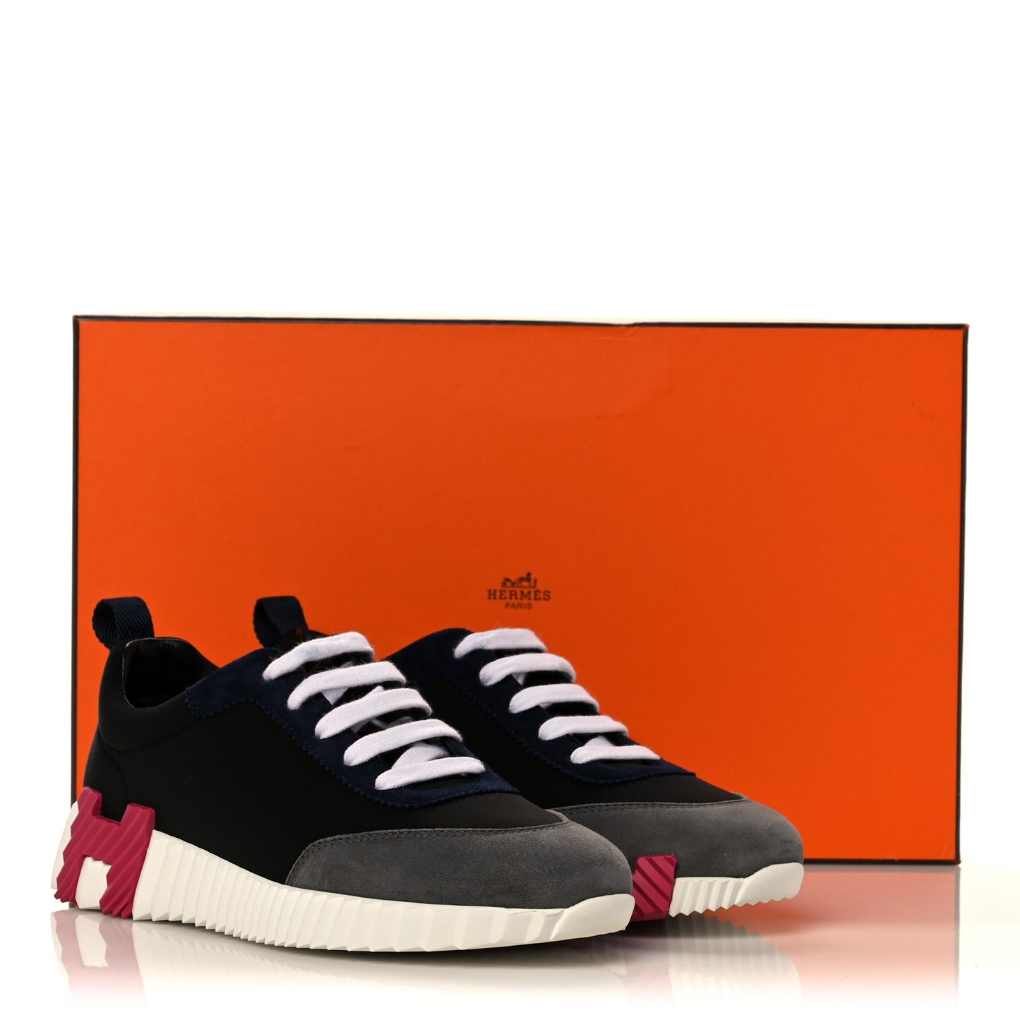 Technical Canvas Suede Goatskin Womens Bouncing Sneakers 35 Black Gris Osmium