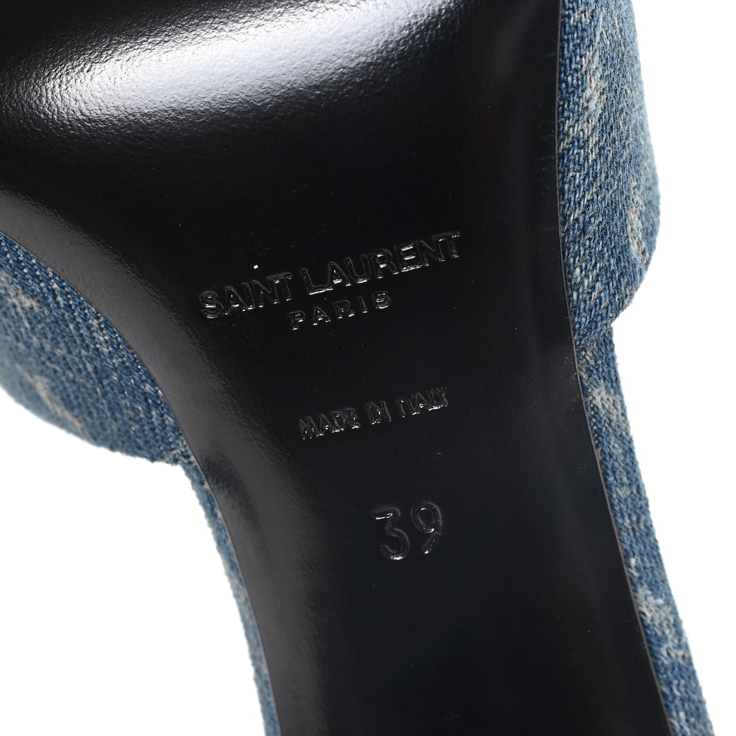 Denim Monogram La 16 Mule Sandals 39 Blue Jeans
