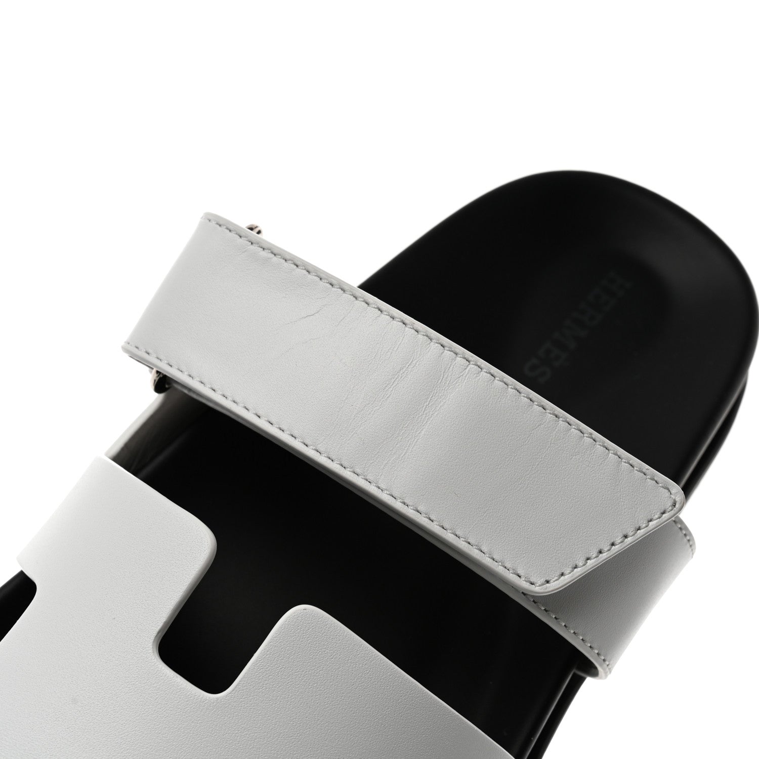 Hermes Calfskin Womens Chypre Sandals 37 White 6 of 10