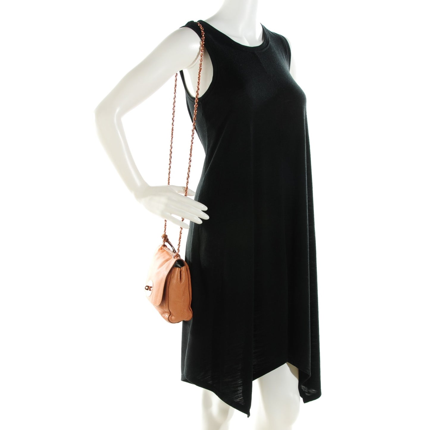 Glossy Goatskin Small Lily Flap Apricot