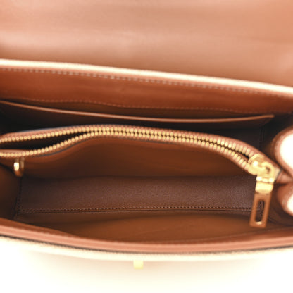 Celine Canvas Calfskin Small 16 Top Handle Bag Natural Tan 7 of 21