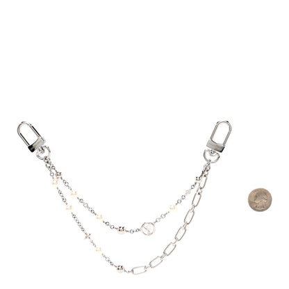 Louis Vuitton Metal Pearl Chain Midnight Bag Charm Silver 2 of 4