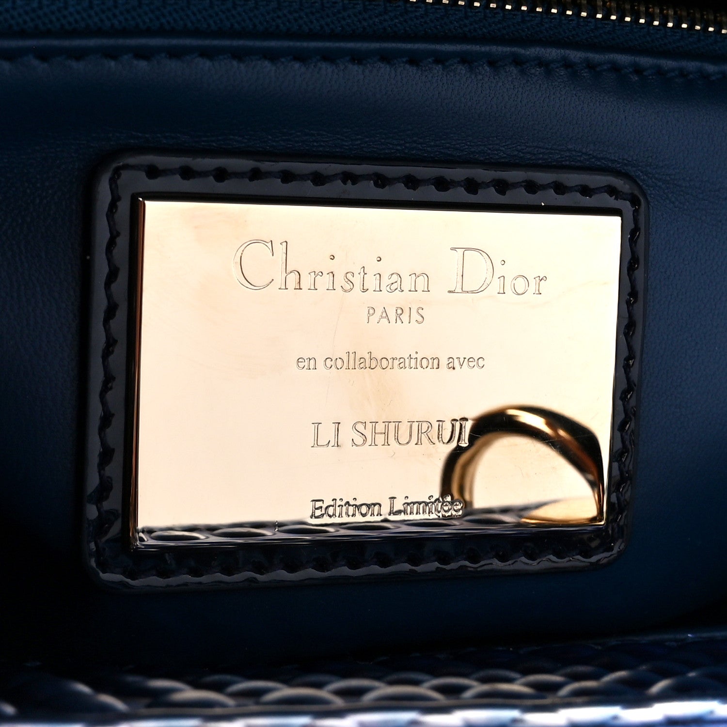 Christian Dior Patent Studded Medium Li Shurui Lady Dior Art Black Multicolor 6 of 13