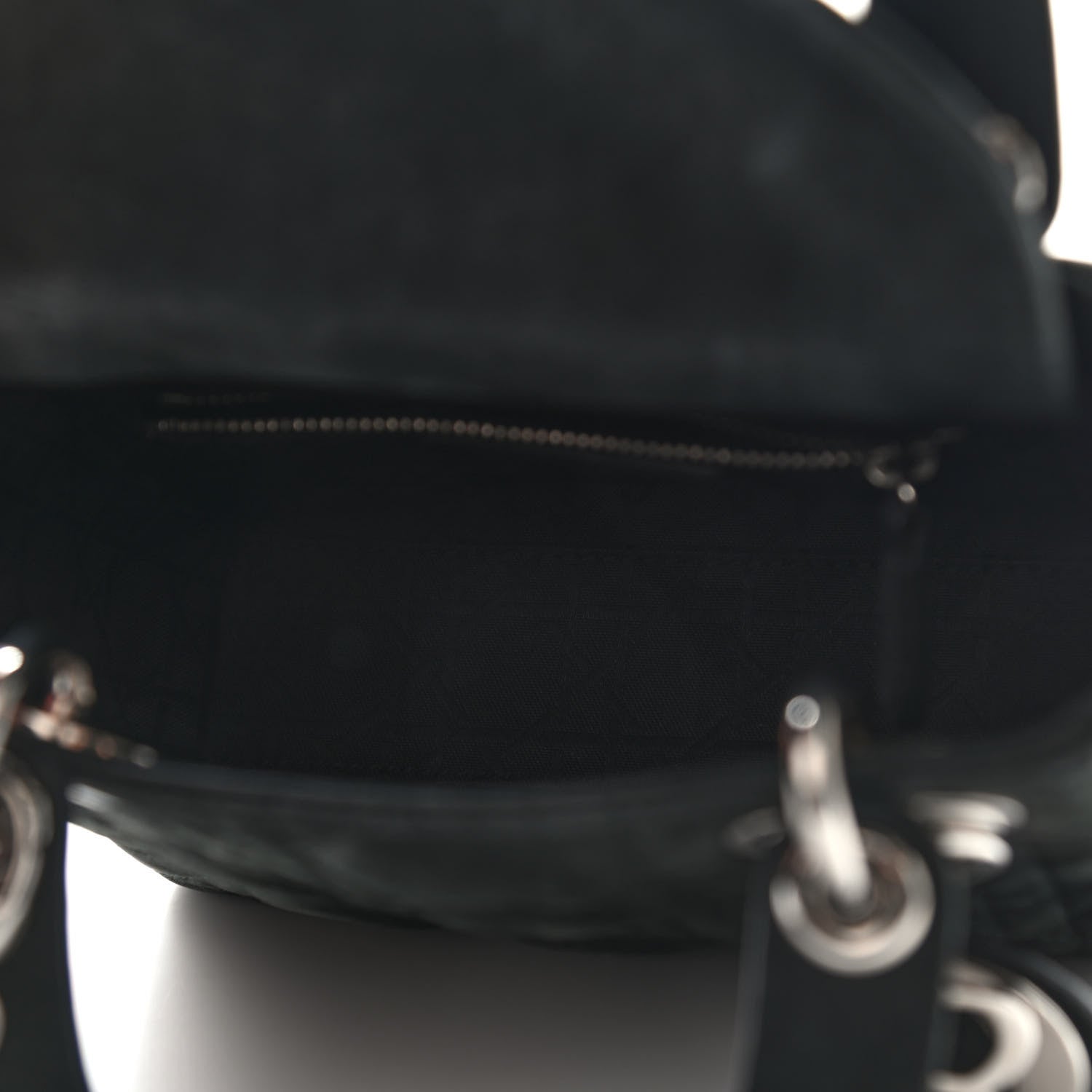Christian Dior Metallic Calfskin Cannage Mini Lady Dior Black 4 of 8