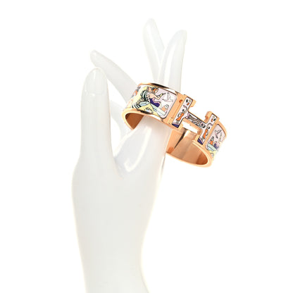 Hermes Enamel Printed Wide L'Epopee d'Hermes Clic Clac H Bracelet GM Rose Dragee 2 of 4