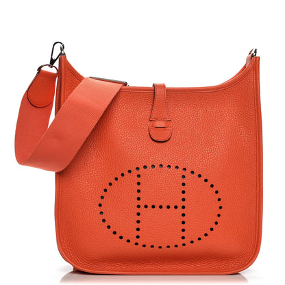 Hermes Taurillon Clemence Evelyne III PM Orange Poppy 1 of 8