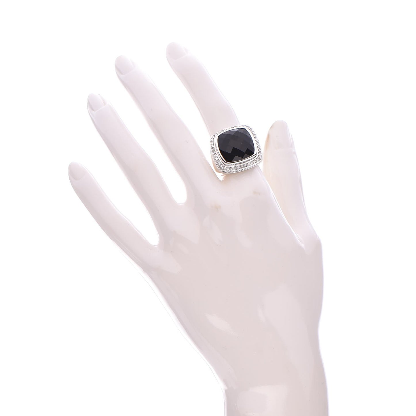 Sterling Silver Diamond Black Onyx 14mm Albion Statement Ring 52 6