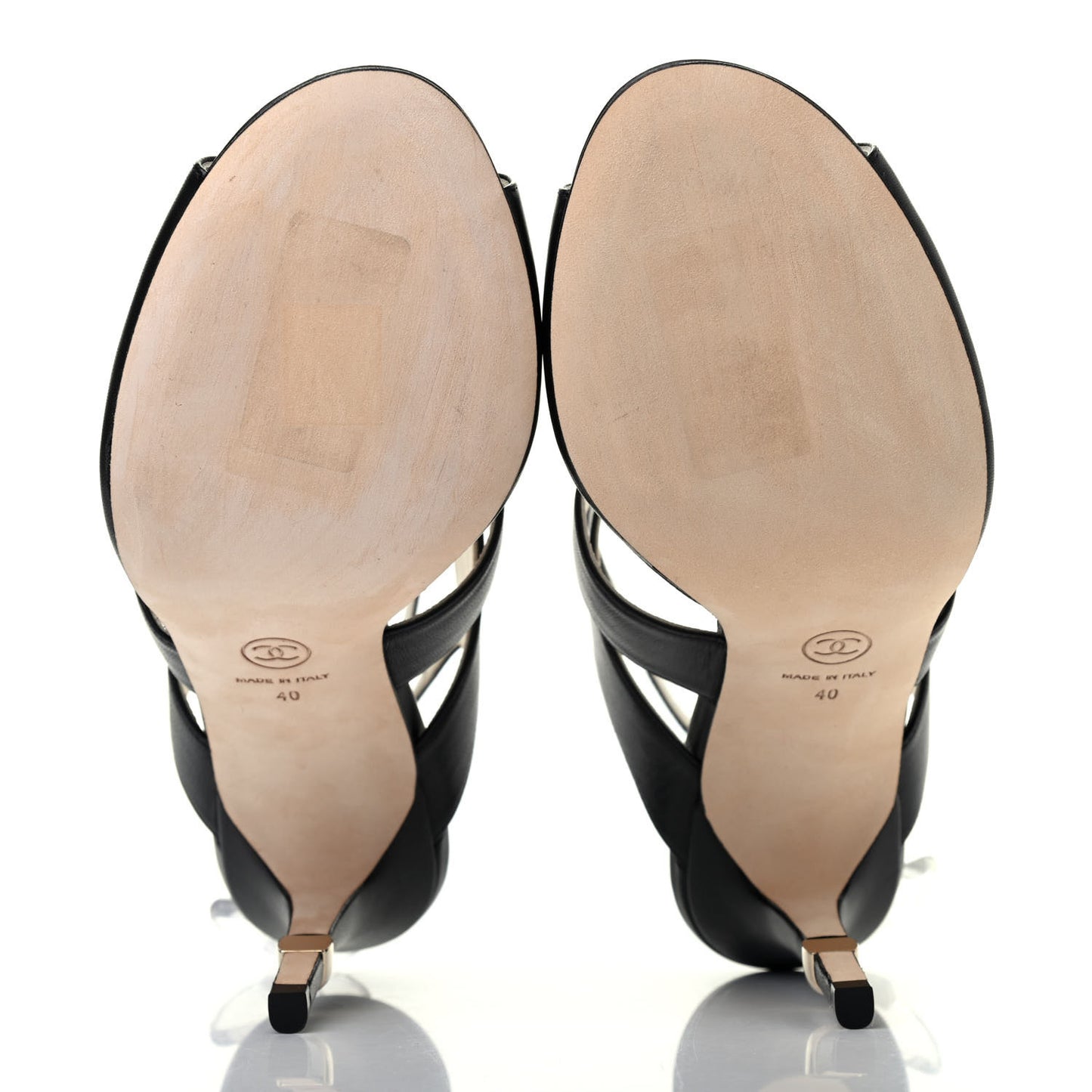 Lambskin CC Strappy Sandal 40 Black