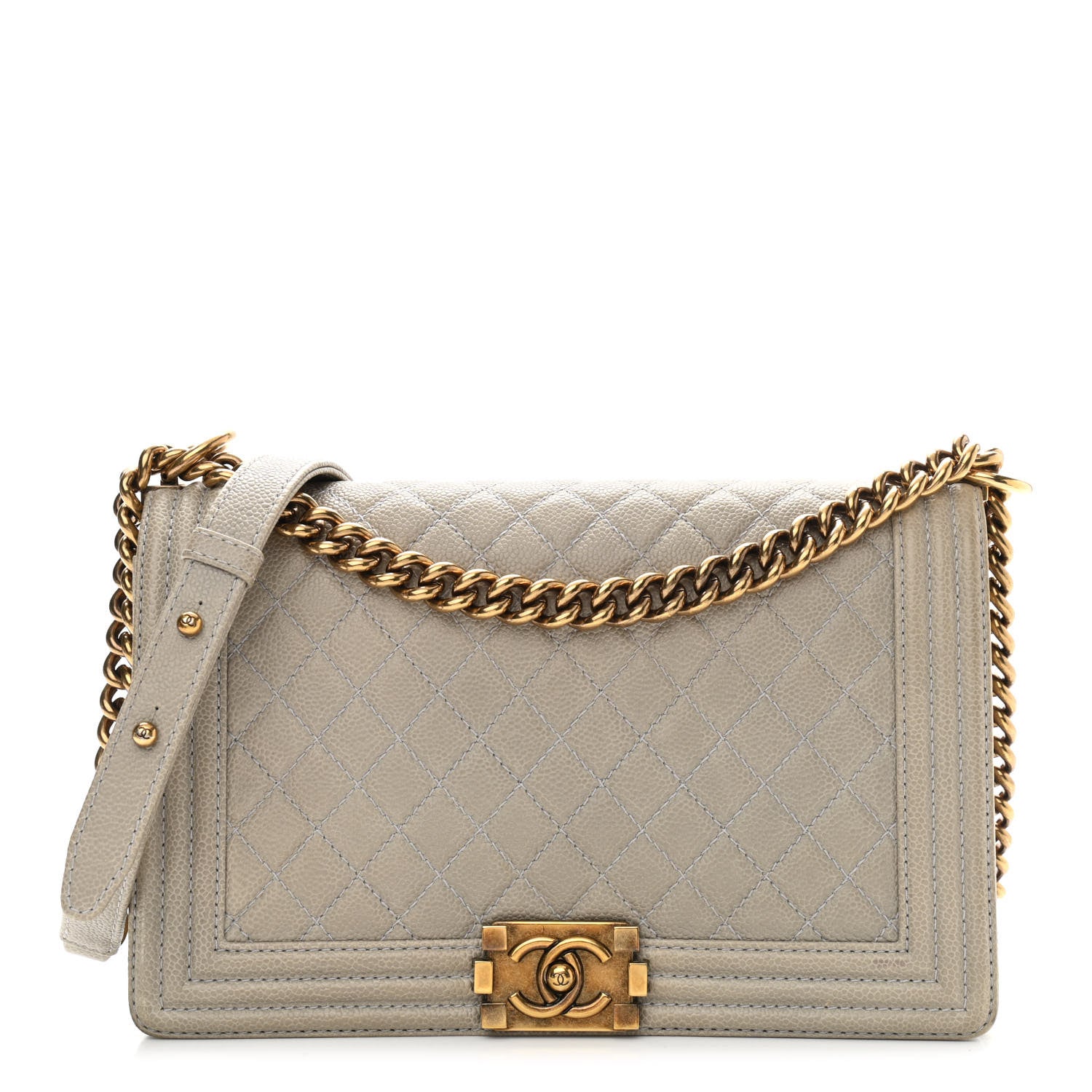 Chanel Caviar Quilted New Medium Boy Flap Grey 1 of 11