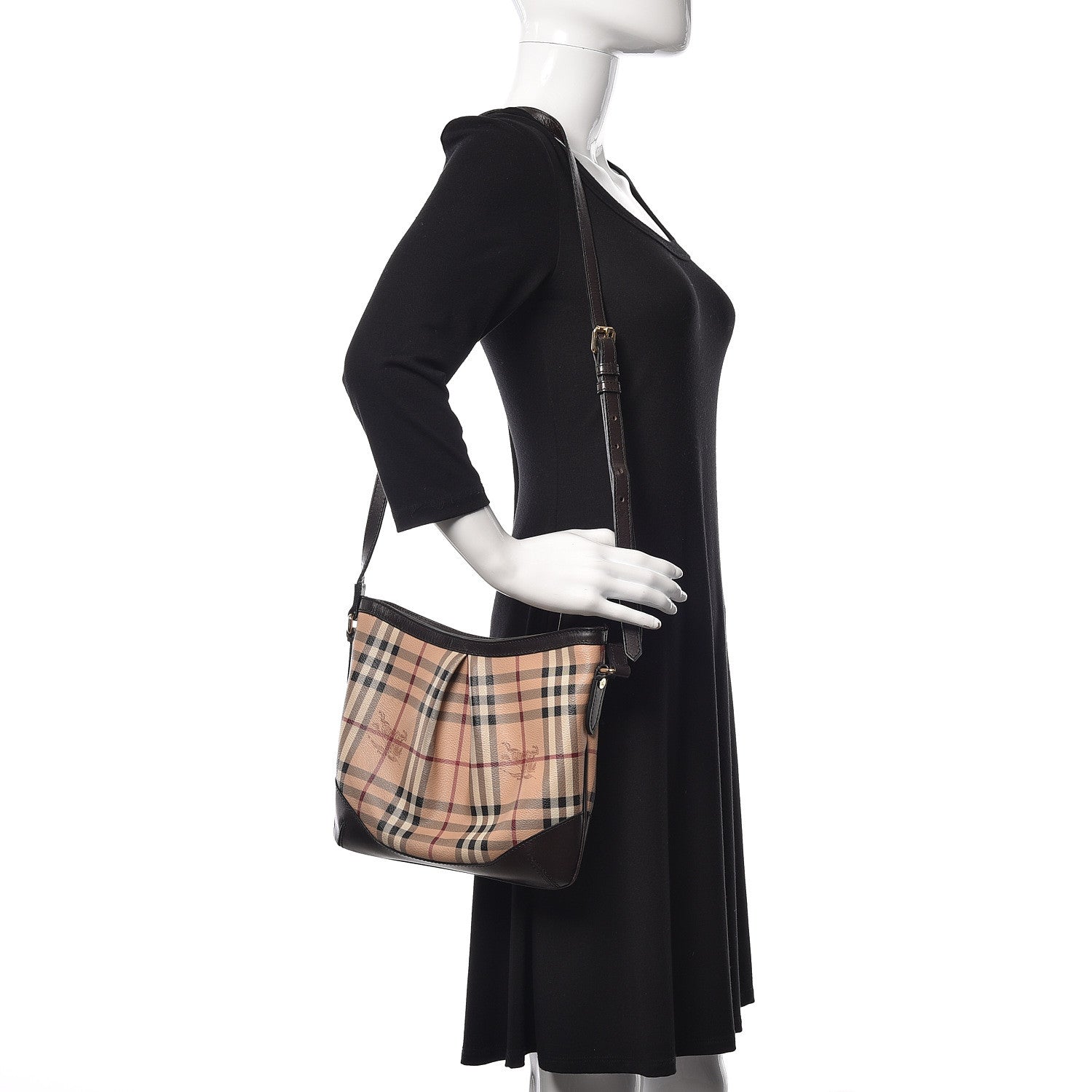 Burberry Haymarket Check Hartham Shoulder Bag Chocolate 2 of 15