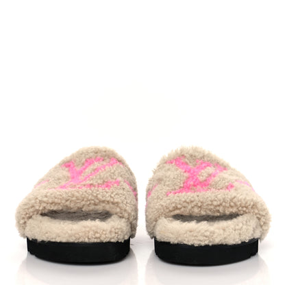Louis Vuitton Shearling Paseo Flat Comfort Mule 37 Beige 2 of 9