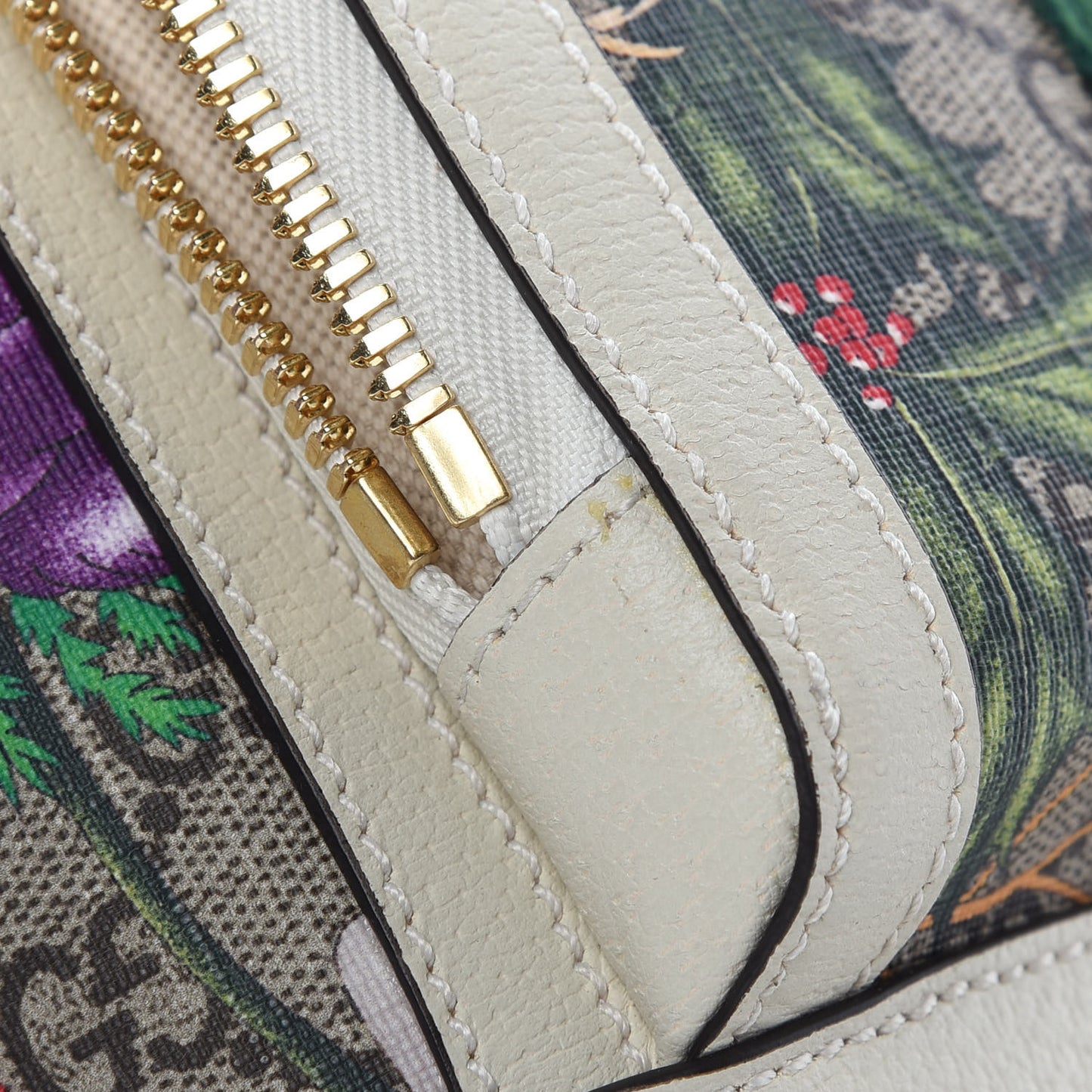 GG Supreme Monogram Flora Web Small Ophidia Day Backpack White