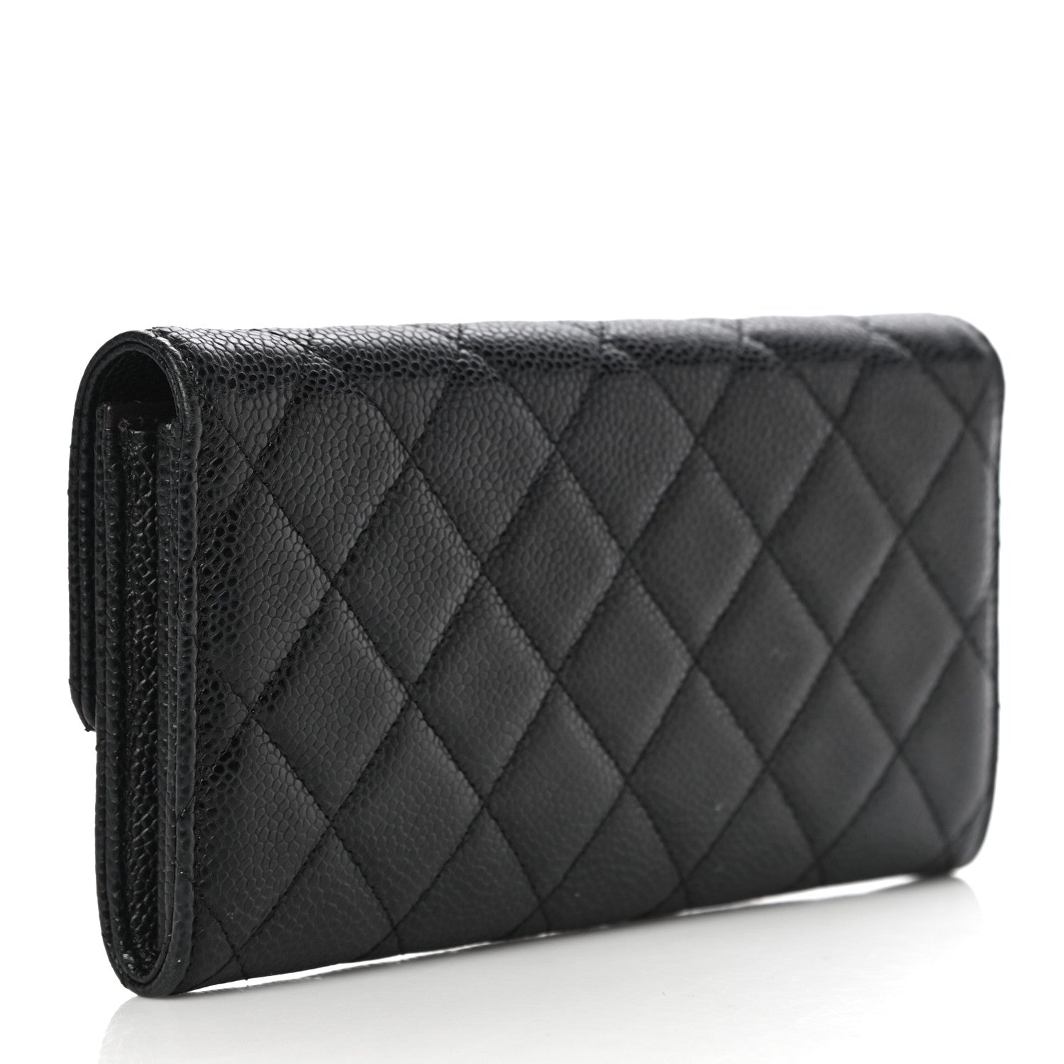 Chanel Caviar Quilted Large Gusset Flap Wallet Black 3 of 14