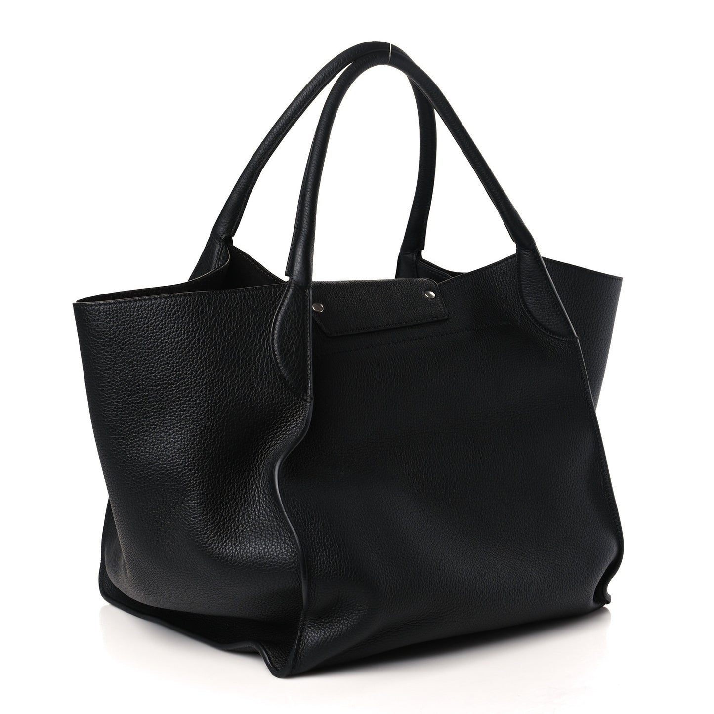 Supple Grained Calfskin Medium Big Bag Black