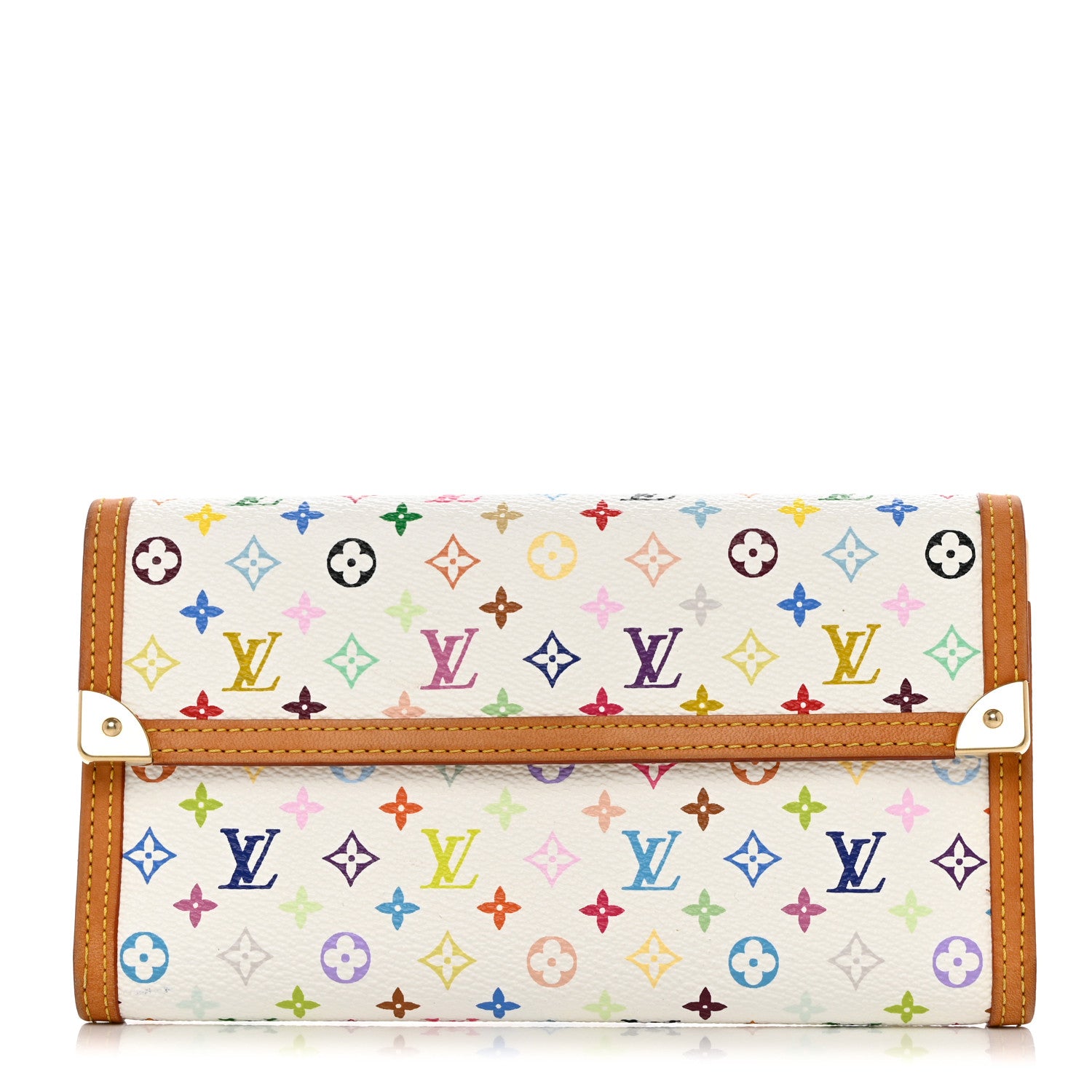Louis Vuitton Monogram Multicolor Porte Tresor International Wallet White 1 of 12