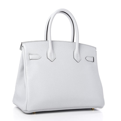 Hermes Taurillon Clemence Birkin 30 Bleu Pale 3 of 11