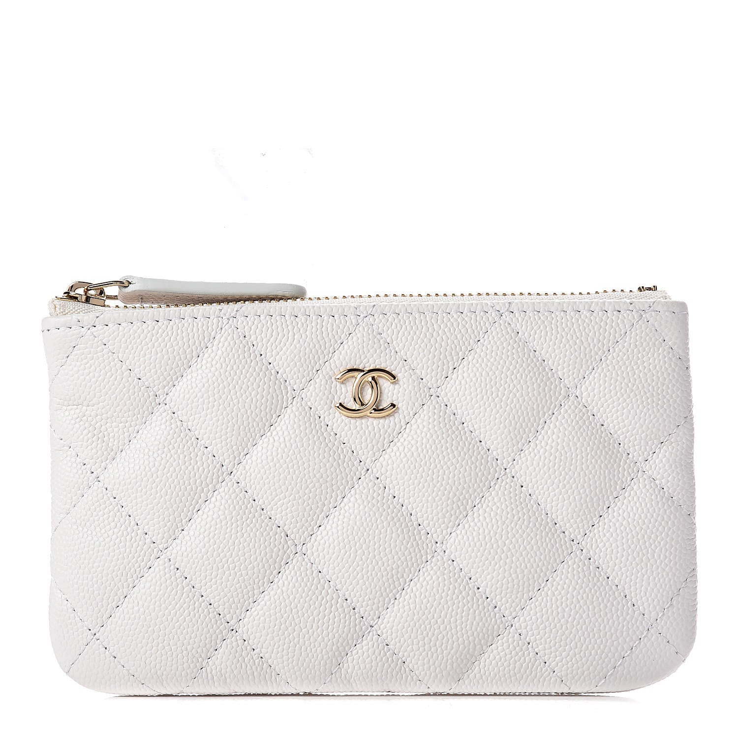 Chanel Caviar Quilted Small Cosmetic Case White 1 of 8