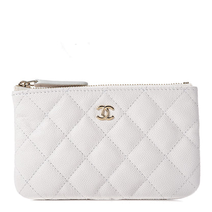 Chanel Caviar Quilted Small Cosmetic Case White 1 of 8