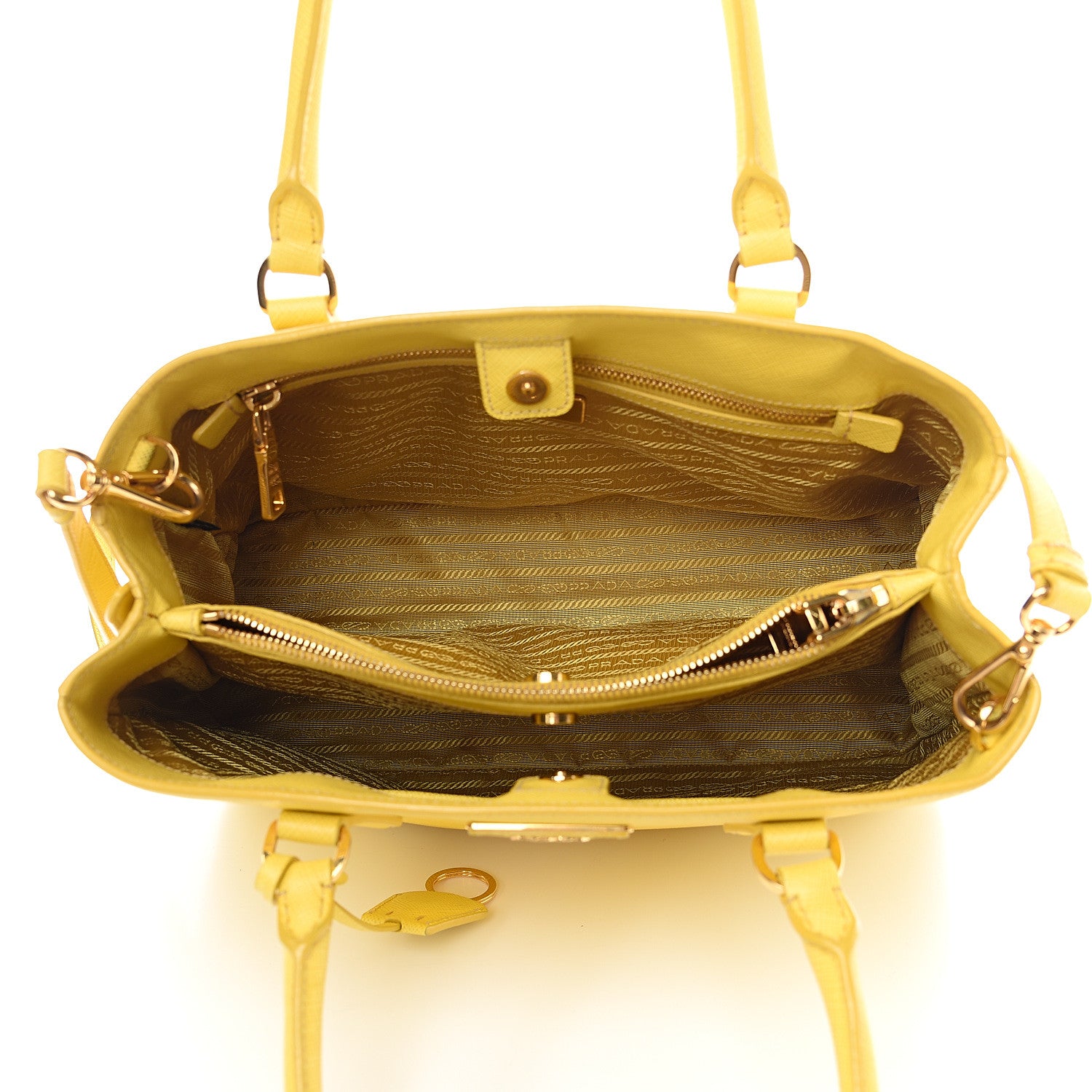 Prada Saffiano Lux Medium Tote Girasole 4 of 15