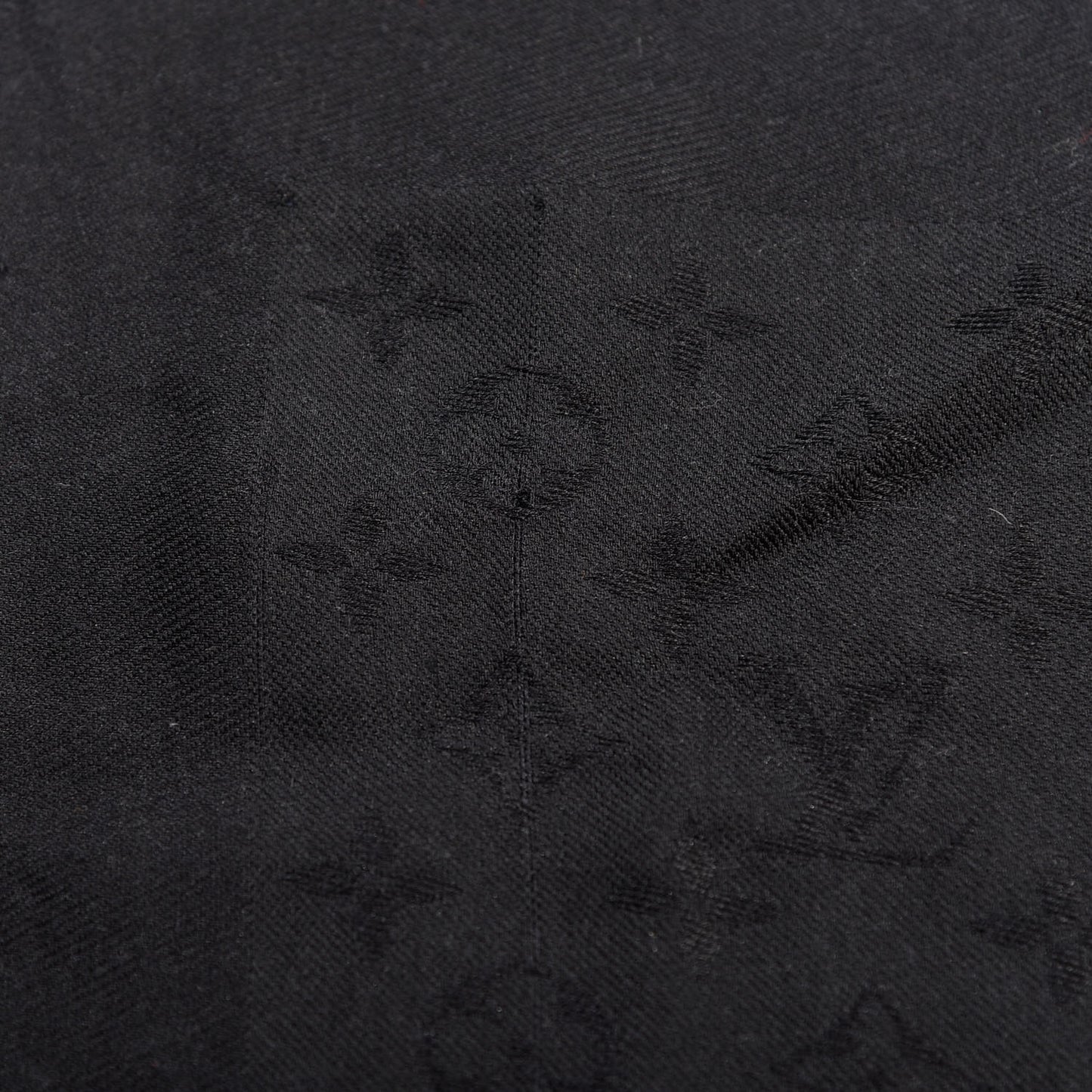 Silk Wool Monogram Lets Go Shawl Black