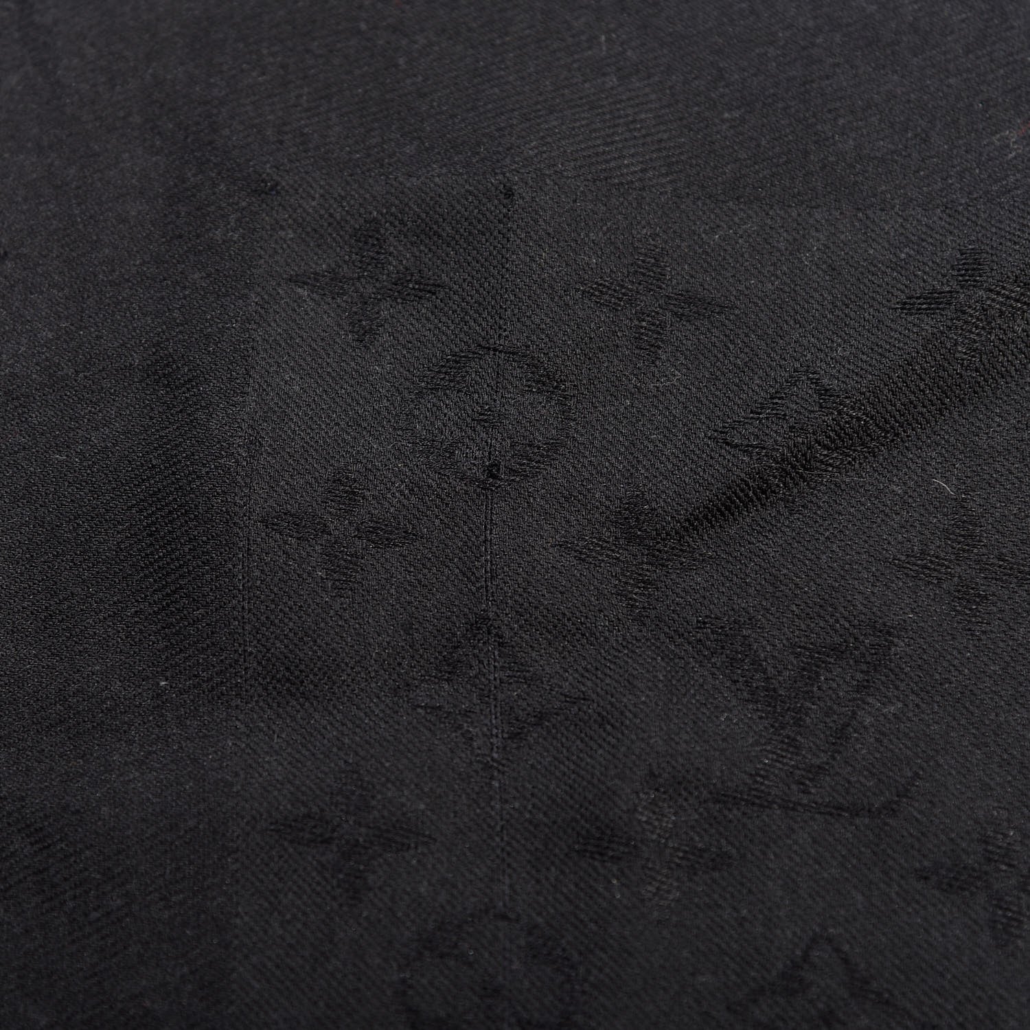 Louis Vuitton Silk Wool Monogram Lets Go Shawl Black 5 of 6