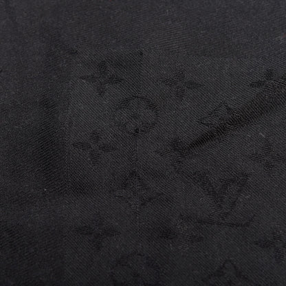 Louis Vuitton Silk Wool Monogram Lets Go Shawl Black 5 of 6