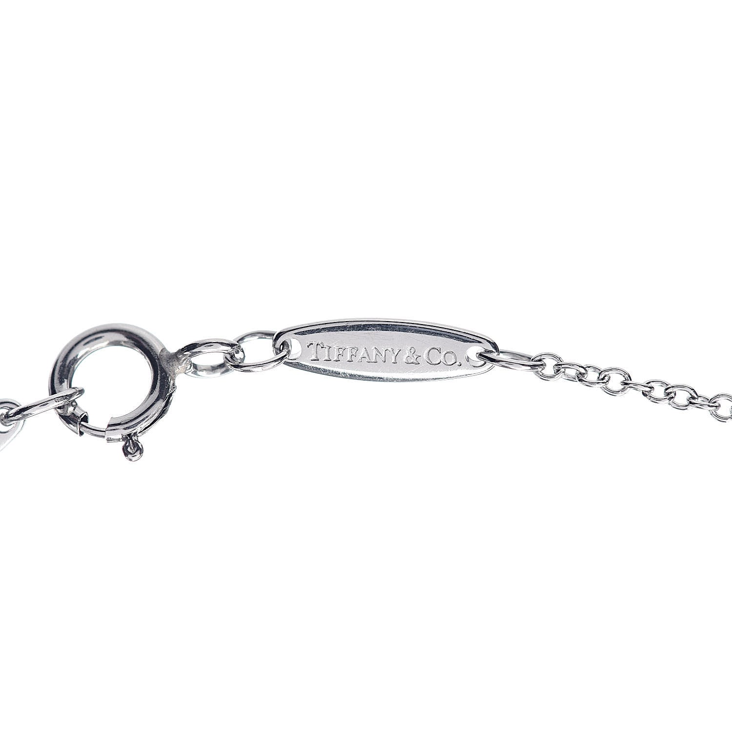 Tiffany Platinum Diamond .08ct Elsa Peretti Diamonds by the Yard Pendant Necklace 7 of 9