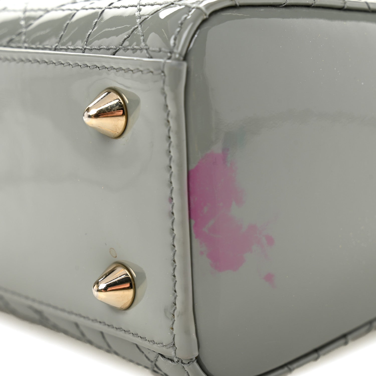 Christian Dior Patent Cannage Small Lady Dior Grey 12 of 13