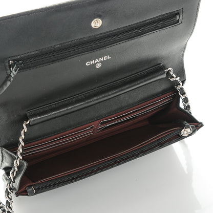 Chanel Lambskin Quilted Wallet On Chain WOC Black 5 of 8