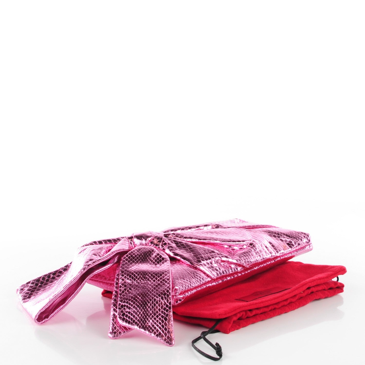 Valentino Garavani Python Bow Clutch Pink 4 of 7