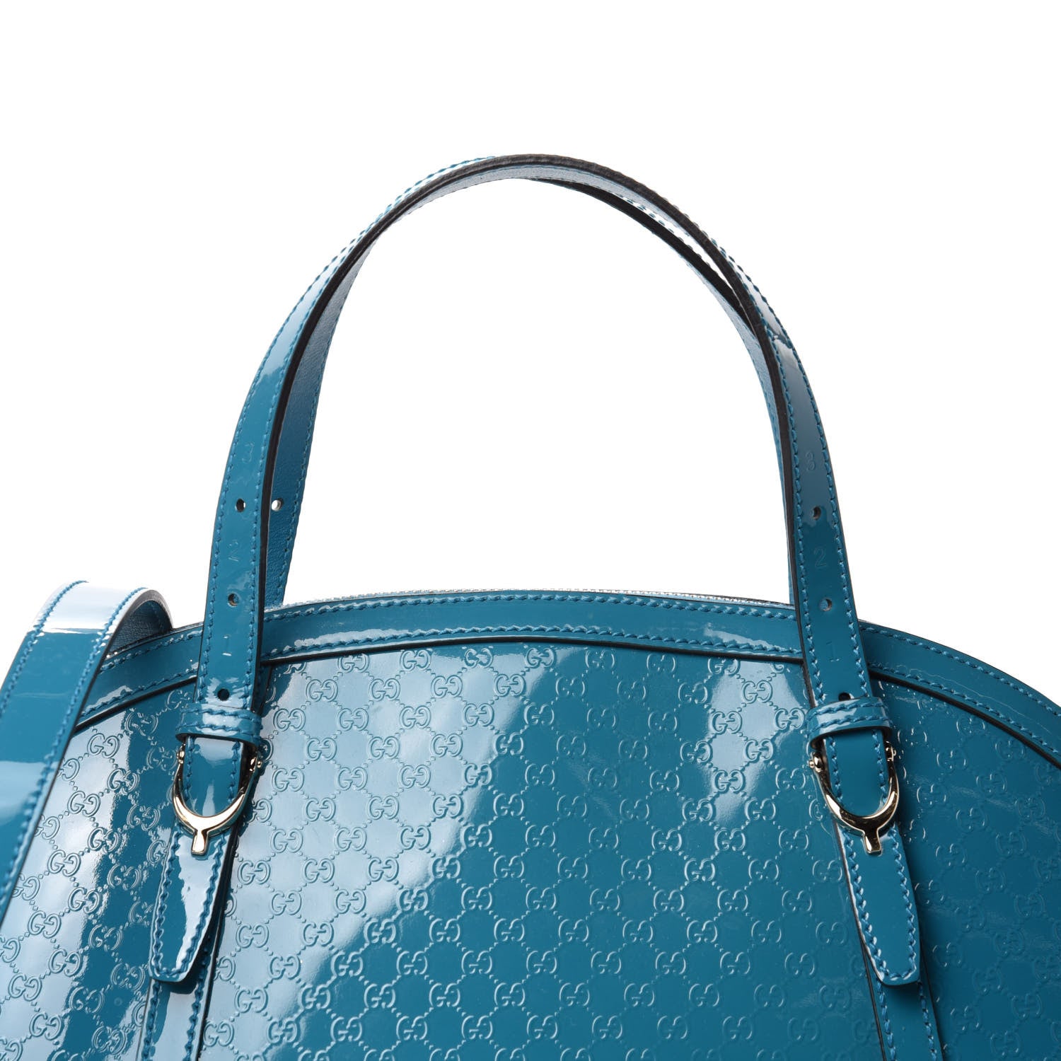 Gucci Patent Microguccissima Medium Nice Top Handle Dome Bag Deep Cobalt 16 of 16
