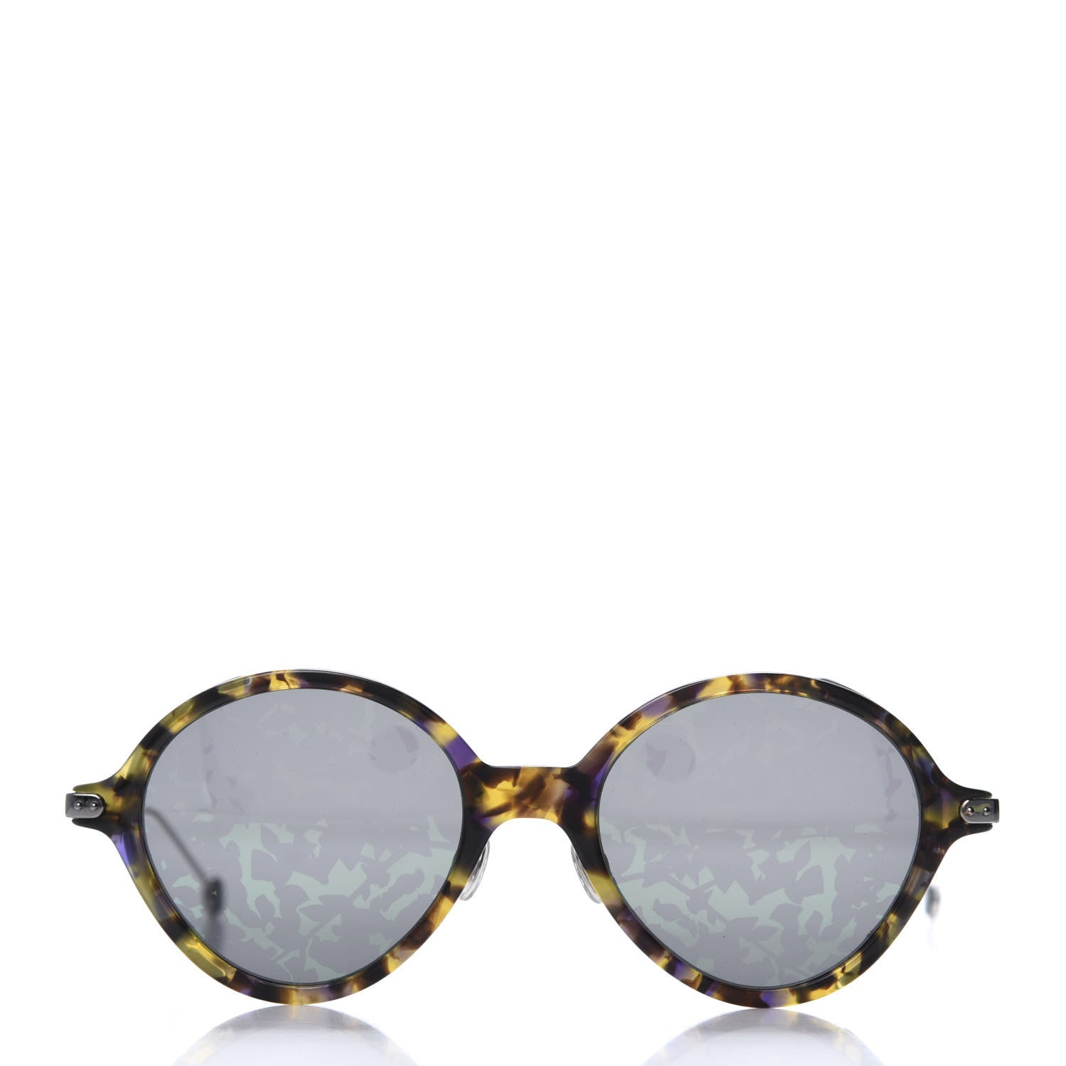 Christian Dior Acetate Leaf Print Umbrage Round Sunglasses Green Foliage 2 of 9