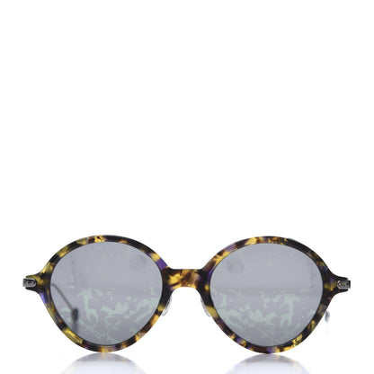 Christian Dior Acetate Leaf Print Umbrage Round Sunglasses Green Foliage 2 of 9